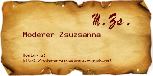 Moderer Zsuzsanna névjegykártya